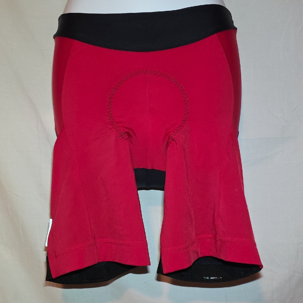 ASSOS Women's Red Bike Shorts with Black Waistband